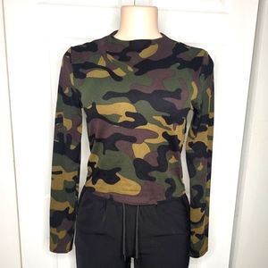 Camo print long sleeve top